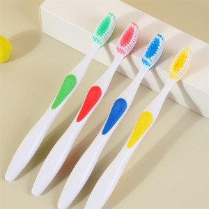 Free sample for FDA Approval Teeth Cleaning Adult Nylon Bristles Custom Logo Tongue Scraper Toothbrush